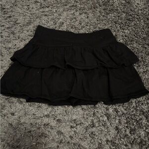 Girls Ruffled Black Skirt